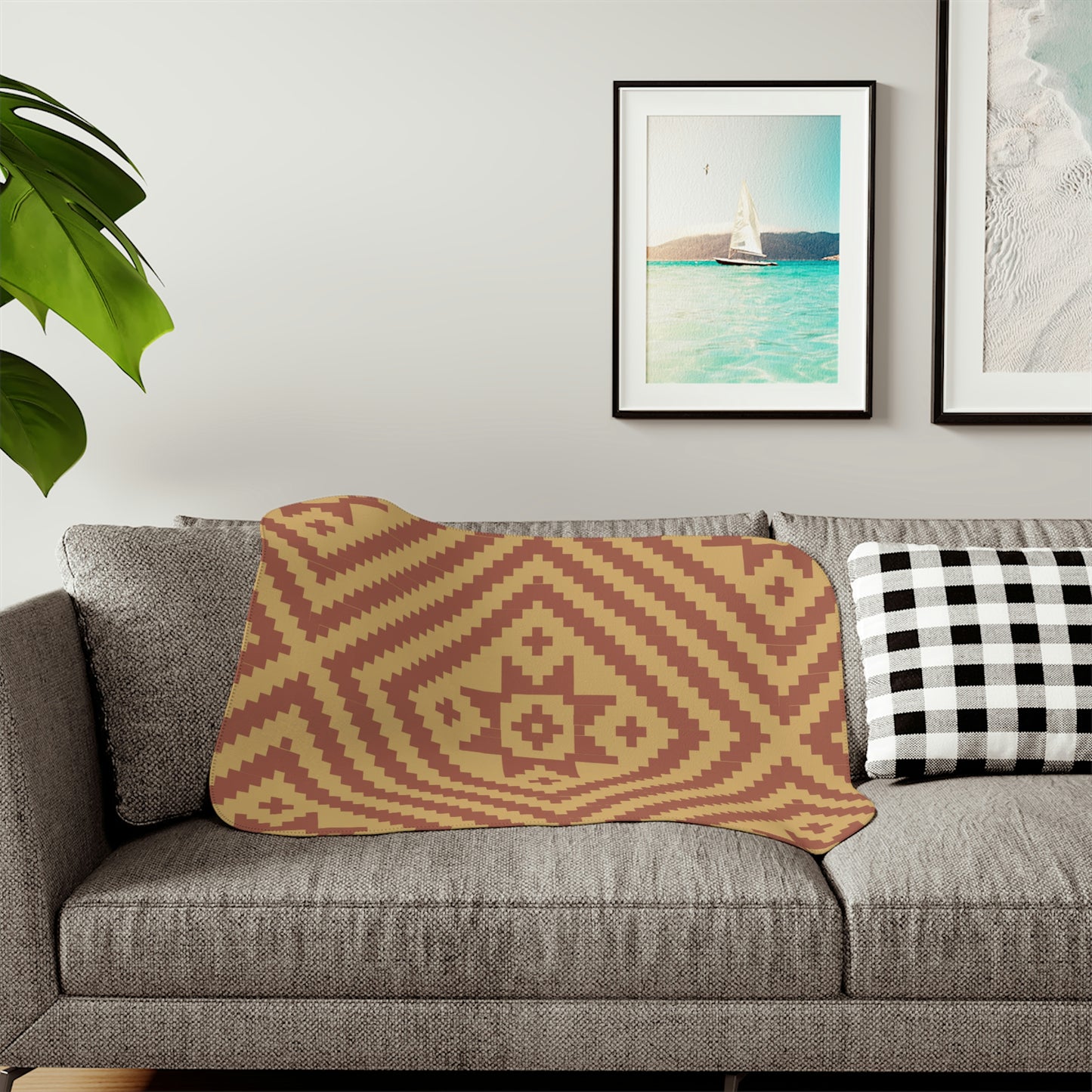 Brown Noonday Sun Sherpa Blanket