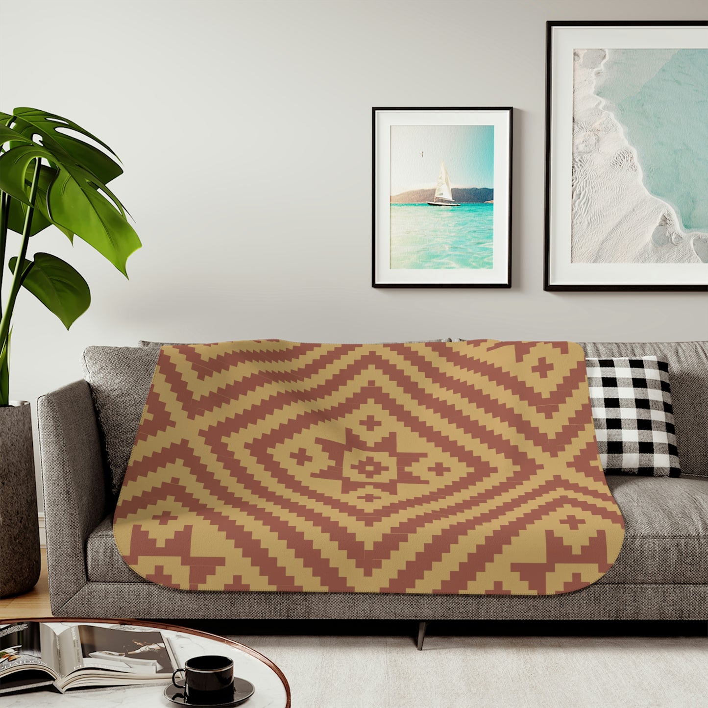 Brown Noonday Sun Sherpa Blanket