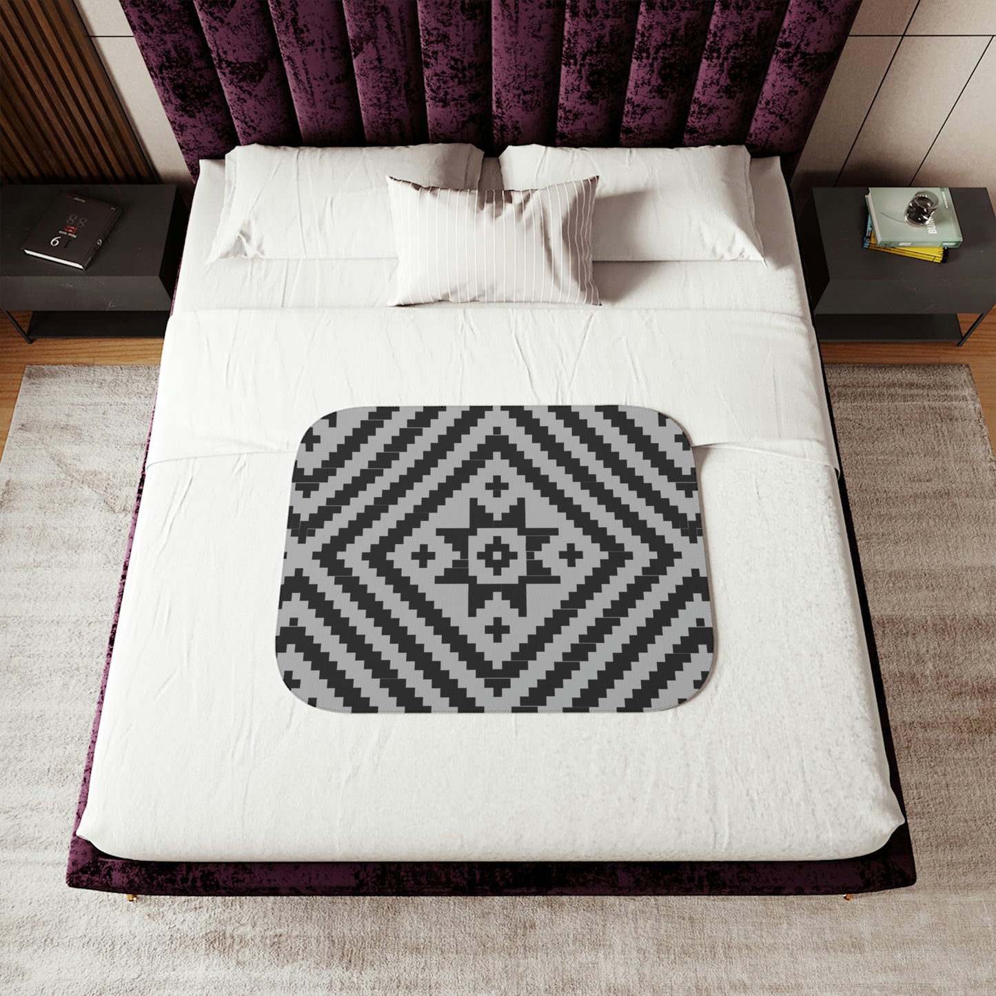 Gray Noonday Sun Sherpa Blanket