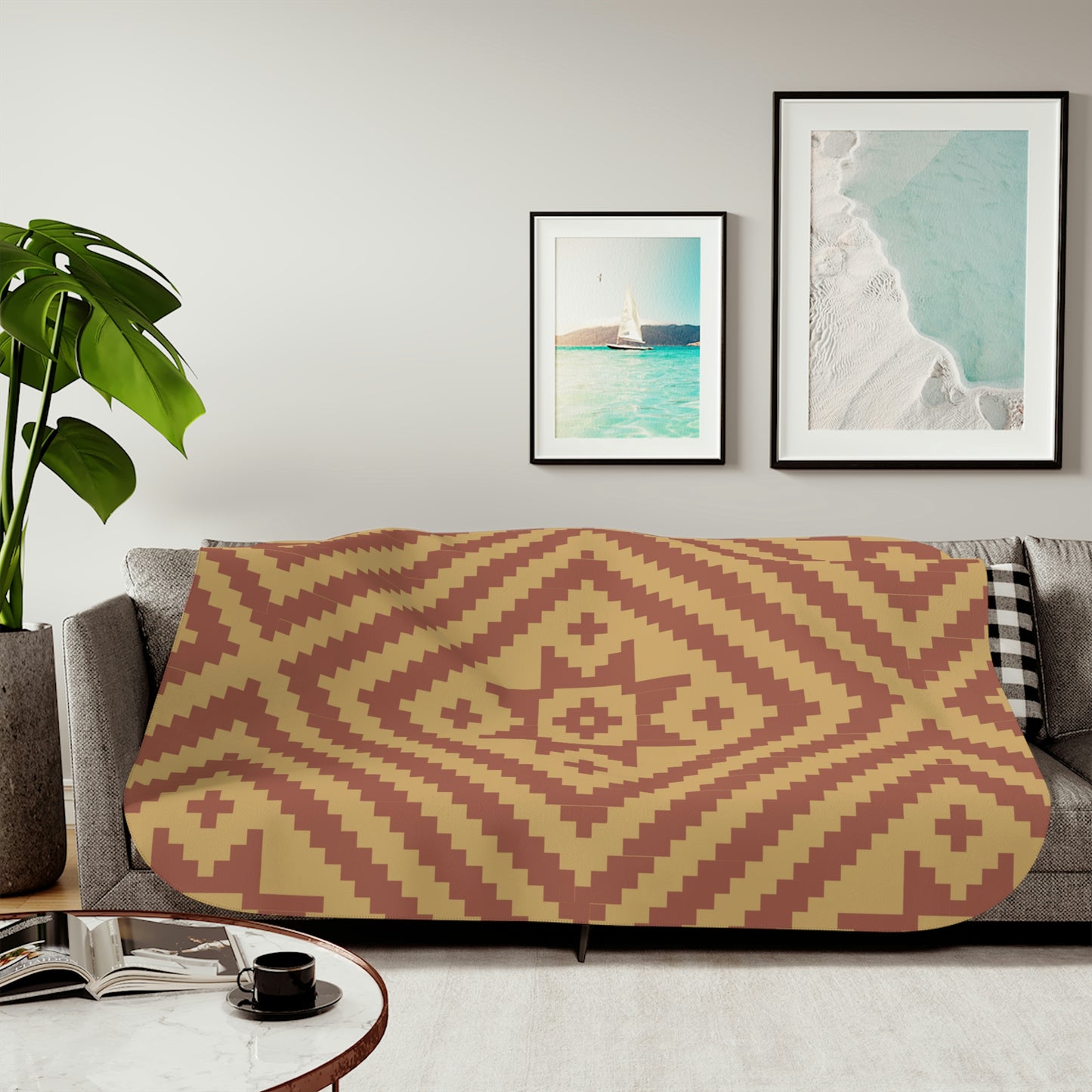 Brown Noonday Sun Sherpa Blanket